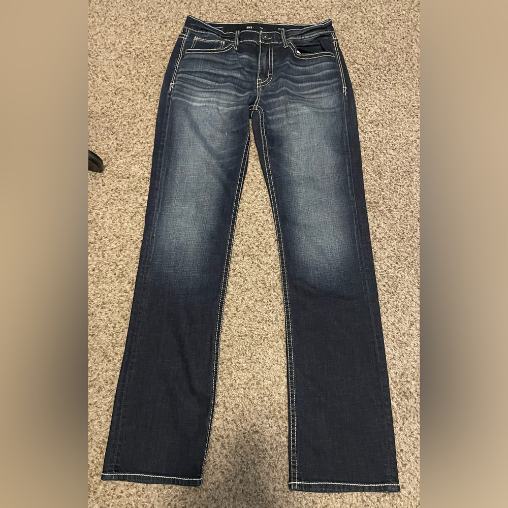 BKE Dark Wash Jeans Style # ABS 15345 Men’s 33 X 38 (measures 33X36) EUC